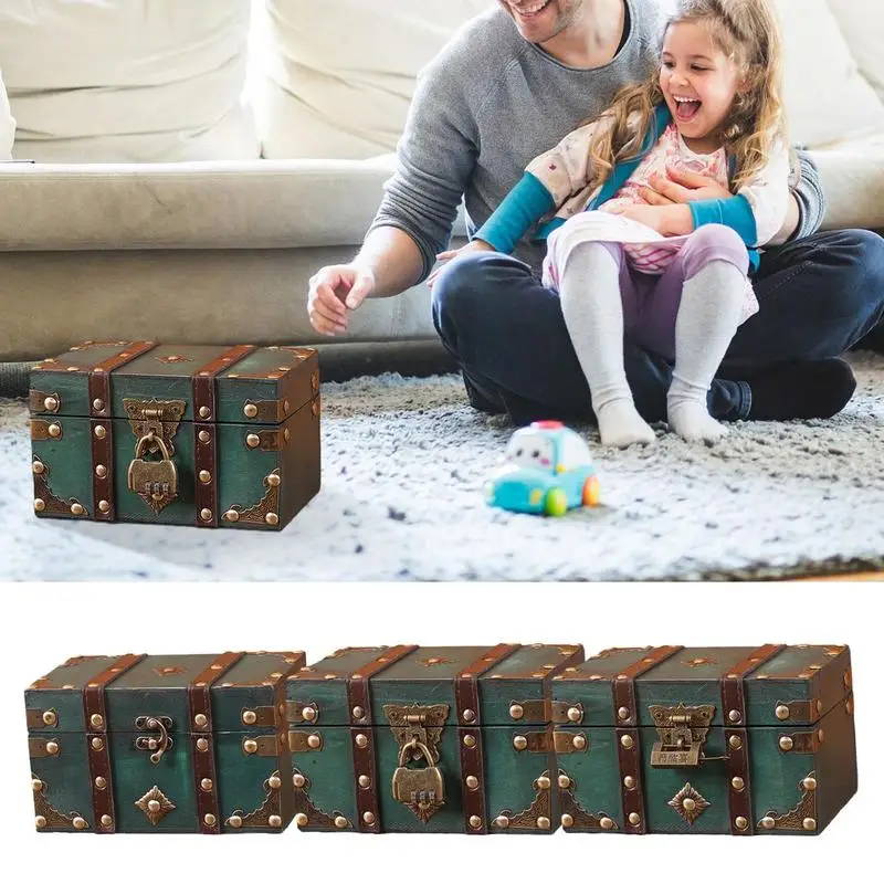 Wooden Vintage Lock Treasuree Chestt Jewellery Storage Box Case Organizer Ring Vintage Gift Boxes Storage Container Decoration
Wooden Vintage Lock Treasuree Chestt Jewellery Storage Box Case Organizer Ring Vintage Gift Boxes Storage Container Decoration