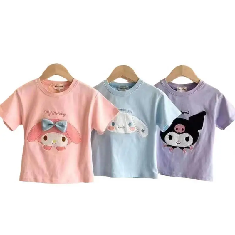 Новые детские летние хлопковые футболки Kuromi My Melody Cinnamoroll Sanrios с короткими рукавами для девочек и мальчиков, милые Мультяшные футболки в стиле аниме, топы в подарок
Новые детские летние хлопковые футболки Kuromi My Melody Cinnamoroll Sanrios с короткими рукавами для девочек и мальчиков, милые Мультяшные футболки в стиле аниме, топы в подарок