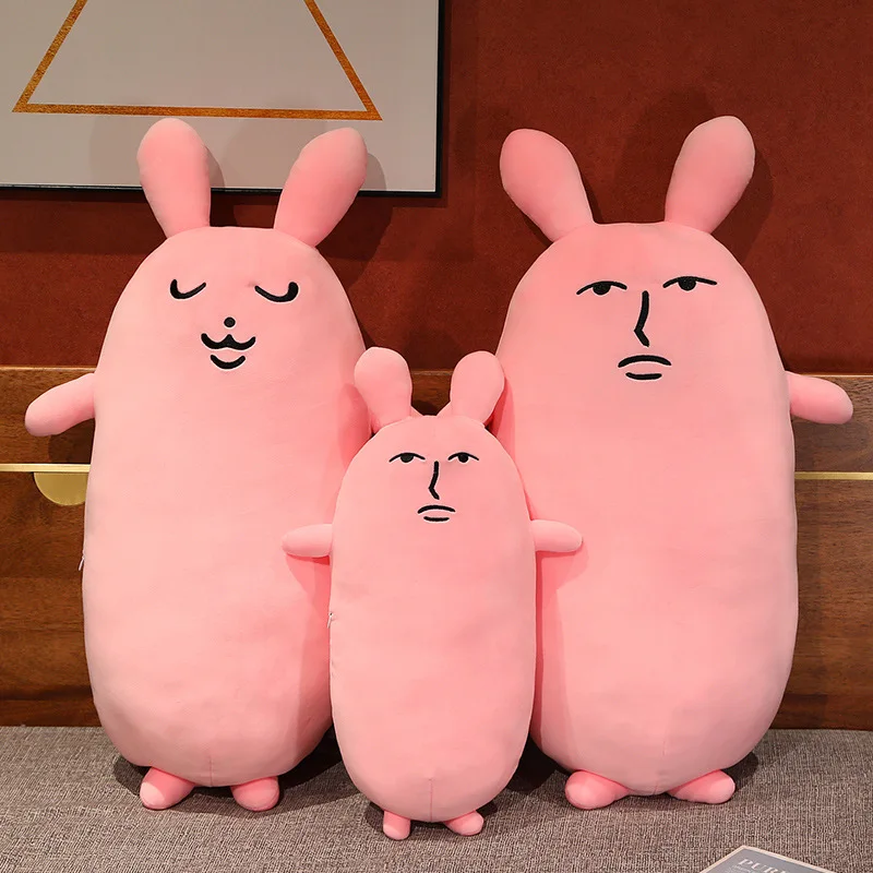 

50-100cm Creative Anime Cool Rabbit Plush Pillow Toy Cute Stuffed Animals Bunny Plushies Cushion Kawaii Soft Kids Toys HomeDecor