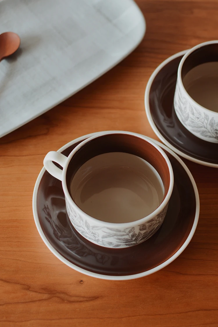 Generic 220ml Ceramic Coffee Cups and Saucers Espresso Cups Porcelain