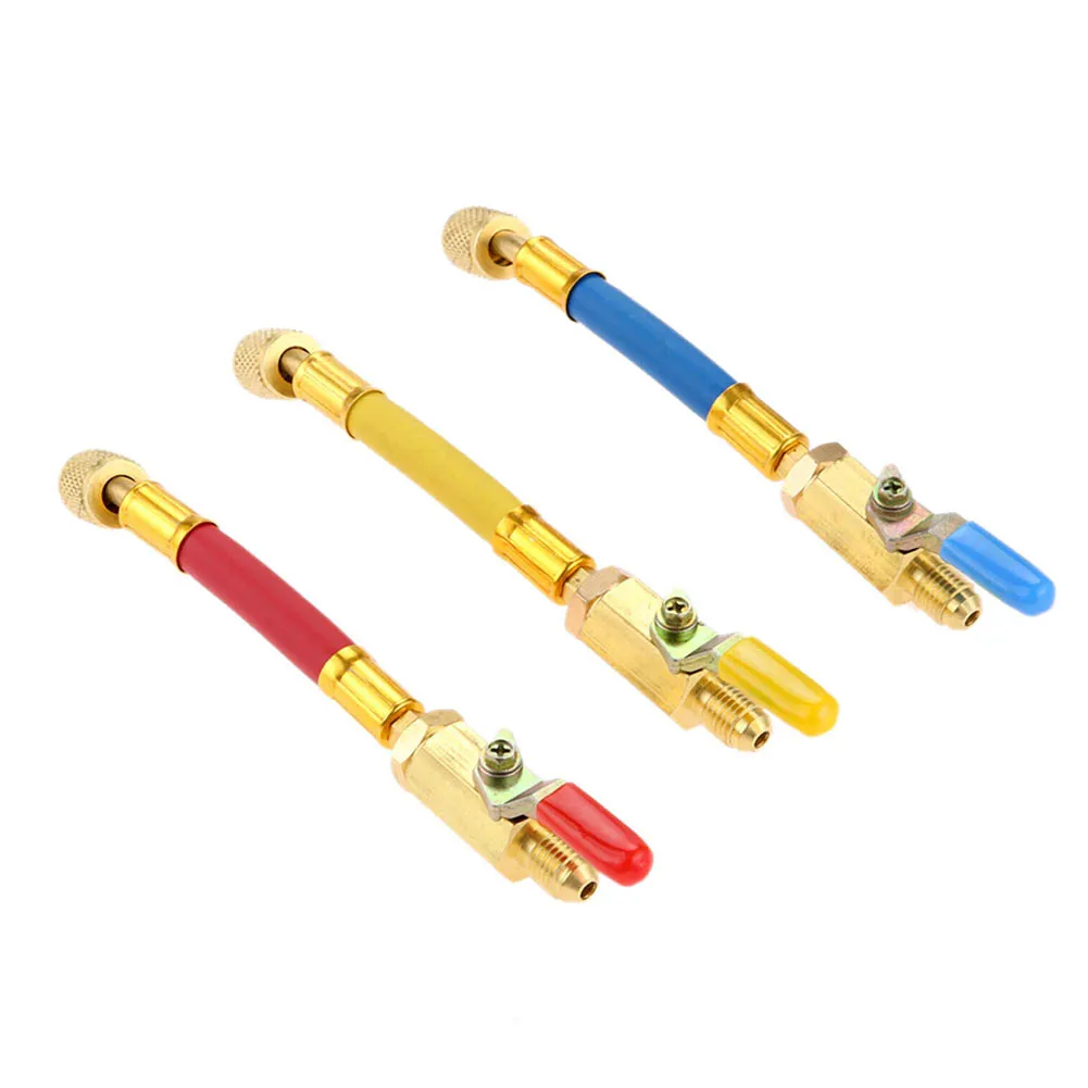3 Pc/Set Universal 7" R134A/R410A R22 R12 Charging Hose & Ball Valve Fit For AC Air Refrigeration Color Coded A/C Charging Hoses
3 Pc/Set Universal 7" R134A/R410A R22 R12 Charging Hose & Ball Valve Fit For AC Air Refrigeration Color Coded A/C Charging Hoses