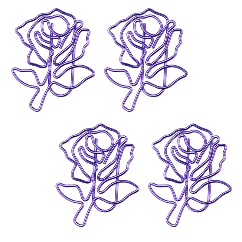 Creative 8pcs/box Purple Rose Flower Shape Modeling Bookmark Paper Metal Plating Purple Paper Clip School Office Supply
Creative 8pcs/box Purple Rose Flower Shape Modeling Bookmark Paper Metal Plating Purple Paper Clip School Office Supply