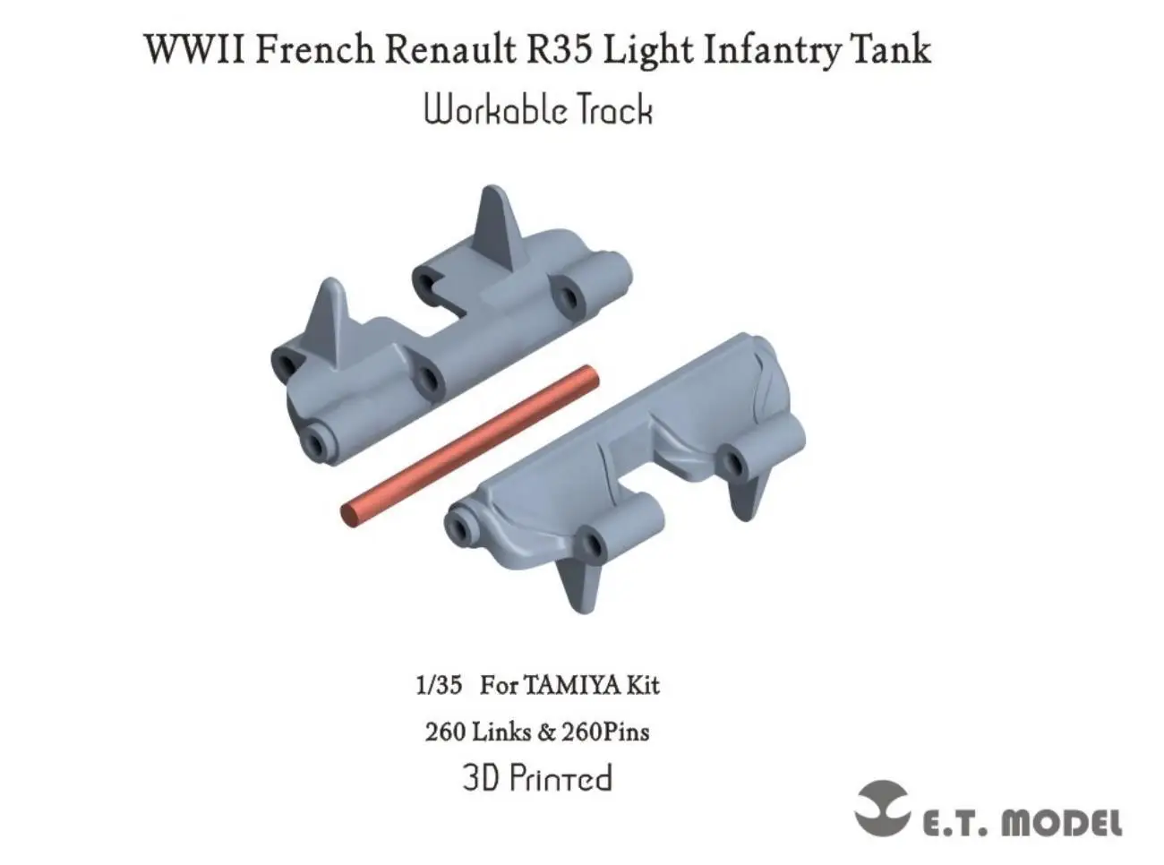 

ET MODEL P35-033 1/35 WWII French Renault R35 Light Infantry Tank Workable Track