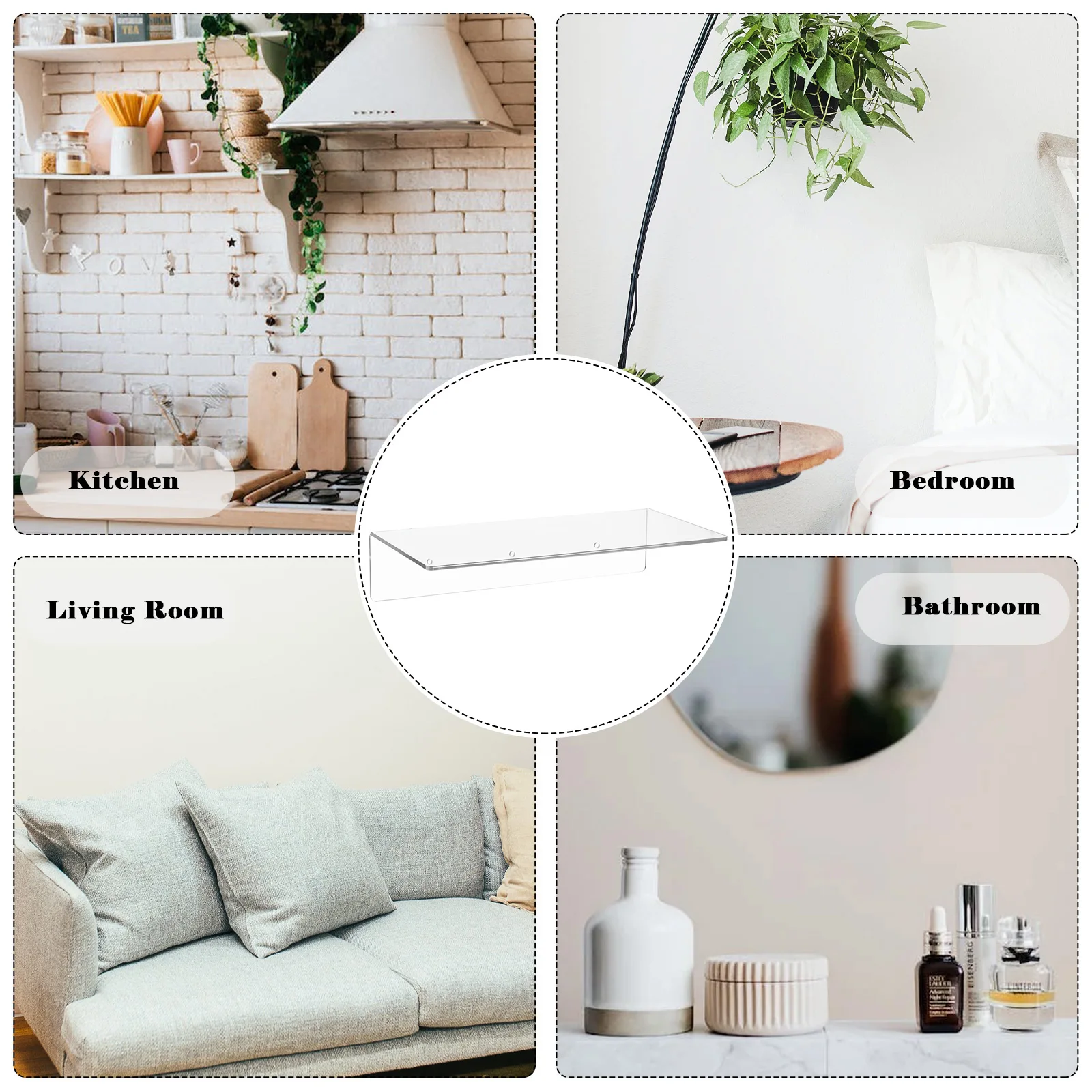 Acrylic Floating Shelf For Wall Multifunction No Punching Shelves Decor For Bathroom For Living Room Storage Rack
Acrylic Floating Shelf For Wall Multifunction No Punching Shelves Decor For Bathroom For Living Room Storage Rack