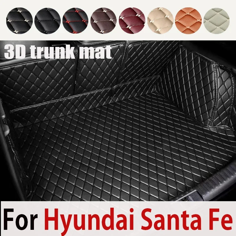 

Коврики для заднего багажника автомобиля для Hyundai Santa Fe TM 2019 2020 2021 2022 2023, 5 сидений, роскошные автомобильные матовые коврики для салона, LWB версия, автомобильные аксессуары