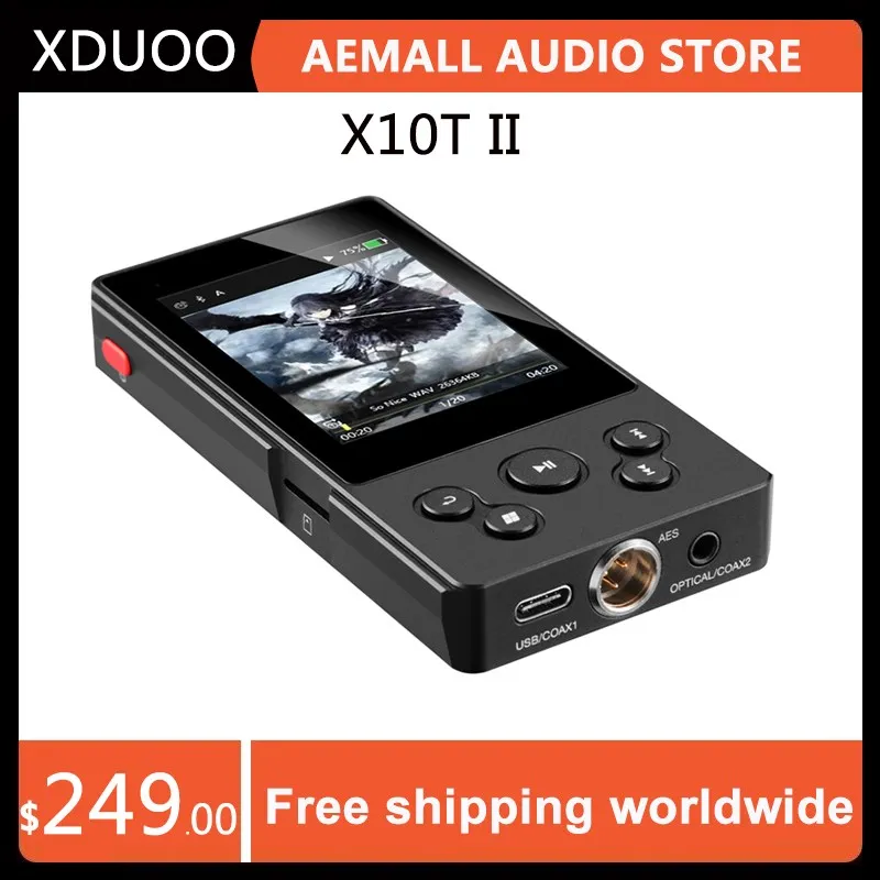 

XDUOO X10T II DSD128 PCM 384KHz/32Bit X10TII High Performance Lossless Music Bluetooth Digital Turntable MP3 Player