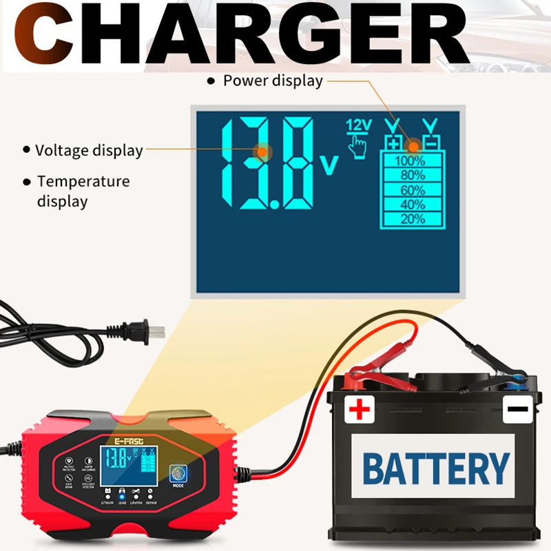 Starting Device for cars charger 12V/24V battery Full Automatic Universal Car Battery Charge Power Pulse Smart Battery Clips
Starting Device for cars charger 12V/24V battery Full Automatic Universal Car Battery Charge Power Pulse Smart Battery Clips