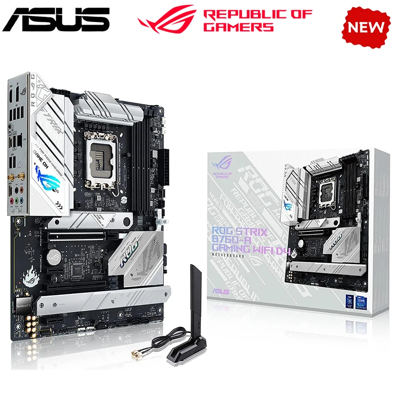 

NEW B760 For ASUS ROG STRIX B760-A GAMING WIFI D4 LGA 1700 DDR4 Motherboard B760 Supports CPU i5 13400f i3 12100f 12400f