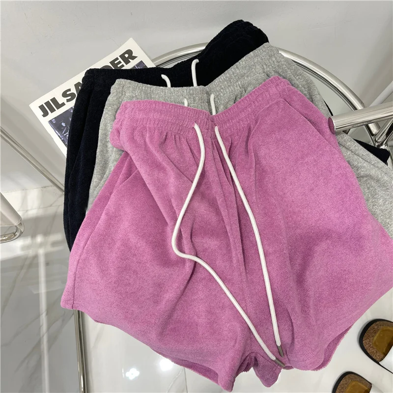 

Summer Women's Shorts Trendy Casual Summer Bright Solid Sports Color Short Pants New Aesthetic Elastics Shorts Female A70