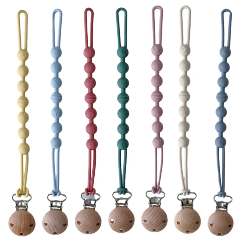 Wooden & Silicone Baby Pacifier Chain Adjustable Length Baby Pacifier Clip Secure & Stylish Pacifier Holder for Babies
Wooden & Silicone Baby Pacifier Chain Adjustable Length Baby Pacifier Clip Secure & Stylish Pacifier Holder for Babies
