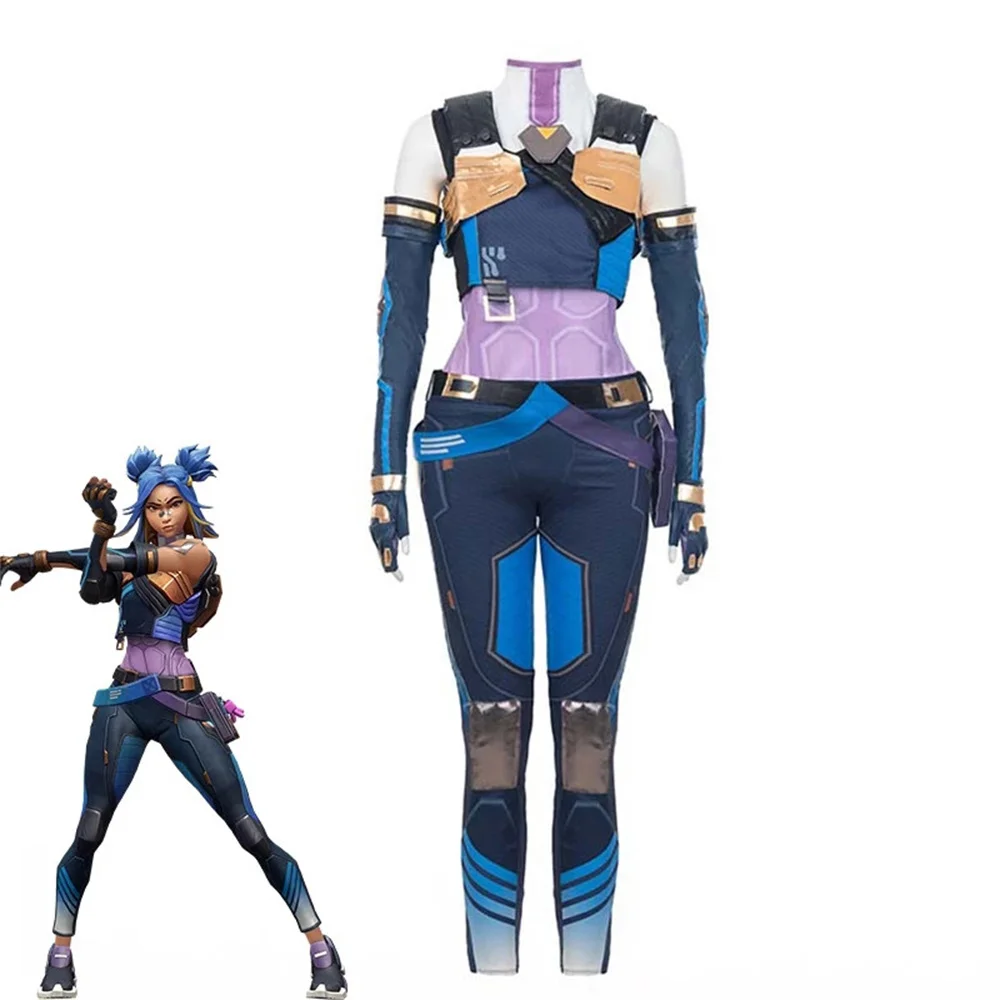 Game Valorant Neon Cosplay Costume Suit 7Pc/set Accessory Blue Women Girl Combat Uniform Halloween Carnival Stage Clothes
Game Valorant Neon Cosplay Costume Suit 7Pc/set Accessory Blue Women Girl Combat Uniform Halloween Carnival Stage Clothes
