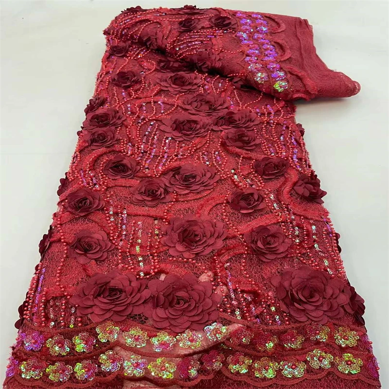 SJ Lace African Lace Fabric Red 2022 With Beads 3D Flower Sequins French Net Lace Tulle Mesh Fabrics Lace For Wedding r11-47
SJ Lace African Lace Fabric Red 2022 With Beads 3D Flower Sequins French Net Lace Tulle Mesh Fabrics Lace For Wedding r11-47