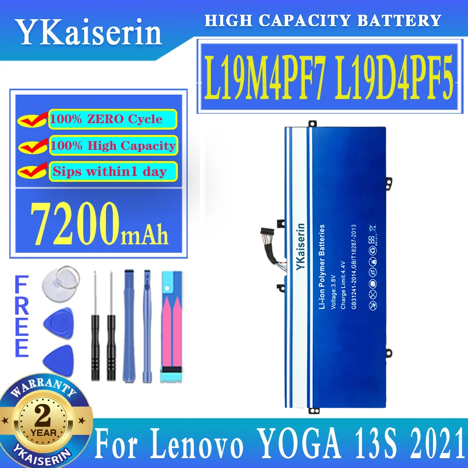 Сменный аккумулятор ykaisin L19M4PF7 L19D4PF5, 7200 мАч, батареи для ноутбука Lenovo YOGA 13S 2021/7 Carbon 13ITL5
Сменный аккумулятор ykaisin L19M4PF7 L19D4PF5, 7200 мАч, батареи для ноутбука Lenovo YOGA 13S 2021/7 Carbon 13ITL5