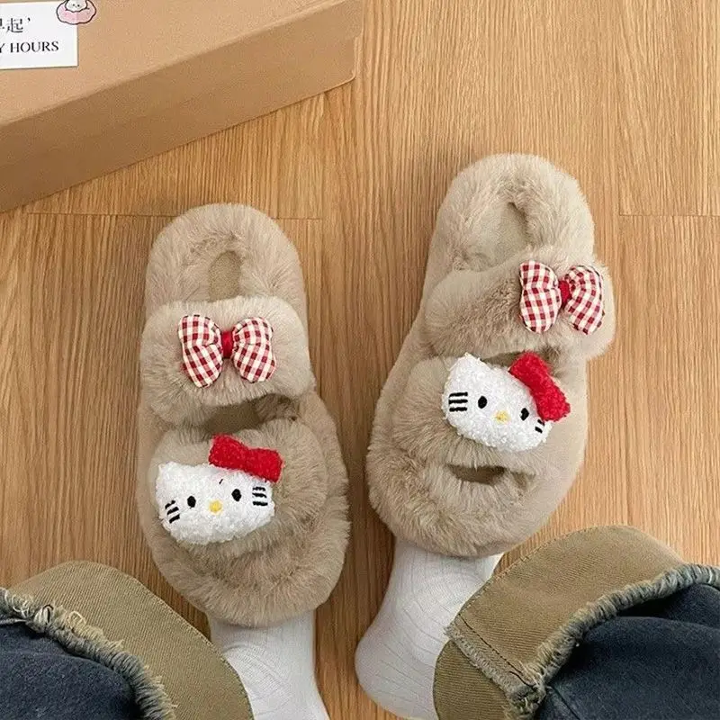 Kawaii Sanrio Hello Kitty Bow Knot Cotton Slippers Anime Figuret Plush Slippers Cartoon Coral Velvet Warm Girls Gifts New Style
Kawaii Sanrio Hello Kitty Bow Knot Cotton Slippers Anime Figuret Plush Slippers Cartoon Coral Velvet Warm Girls Gifts New Style