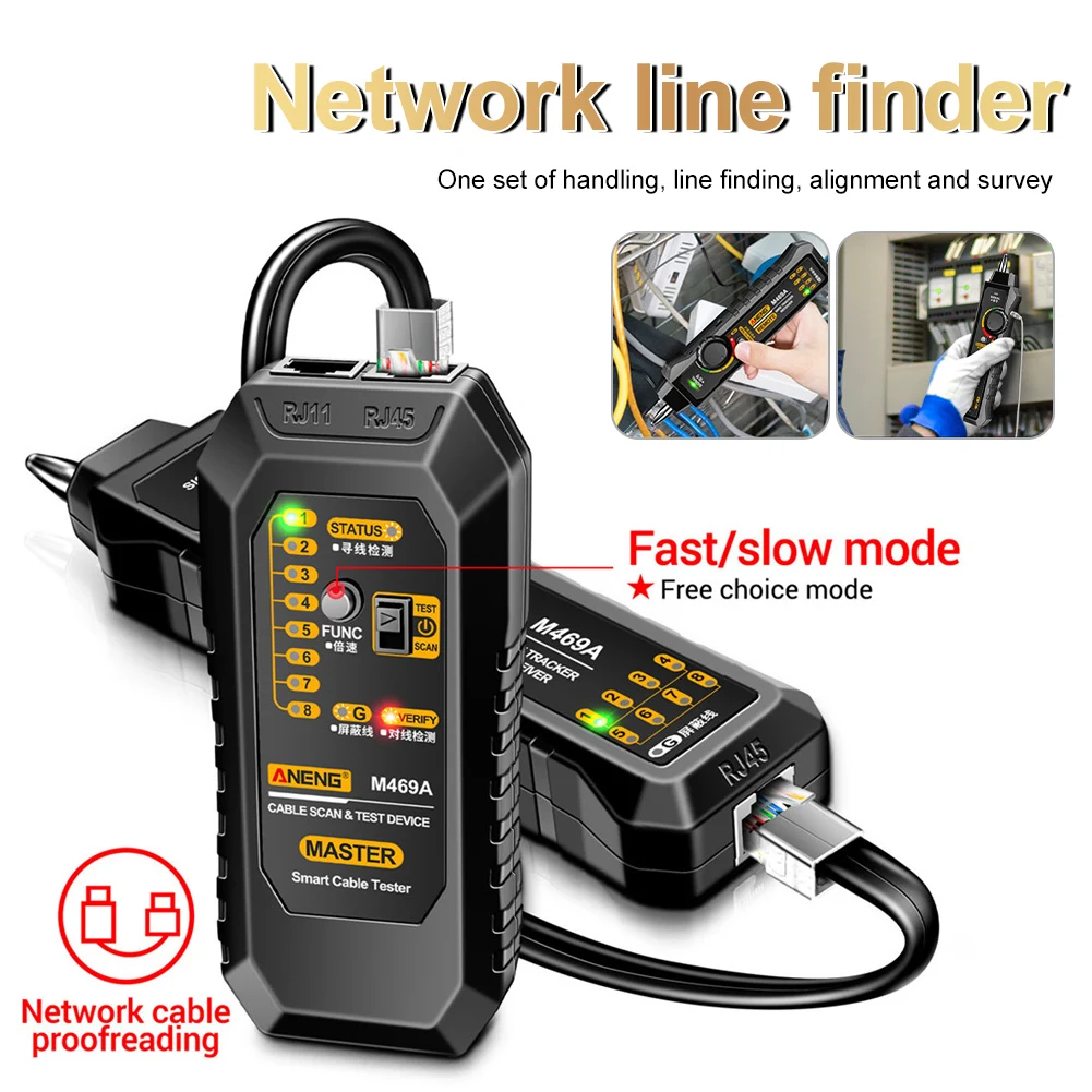 Network Cable Finder Anti-Interference Break Point Network RJ45 RJ11 Cable Tracker Ethernet Line Finder with Earphone
Network Cable Finder Anti-Interference Break Point Network RJ45 RJ11 Cable Tracker Ethernet Line Finder with Earphone
