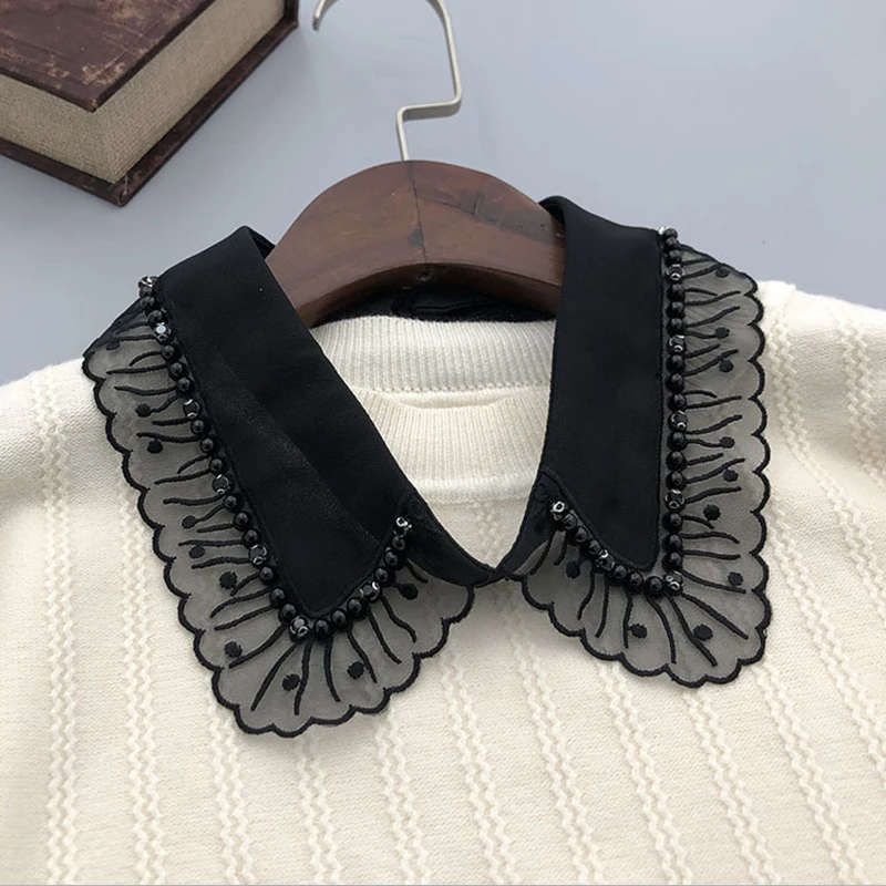 Fashion Beads Shirt Fake Collar for Women Detachable Collars Lapel Blouse Sweater False Collars Neckwear Clothes Accessory
Fashion Beads Shirt Fake Collar for Women Detachable Collars Lapel Blouse Sweater False Collars Neckwear Clothes Accessory