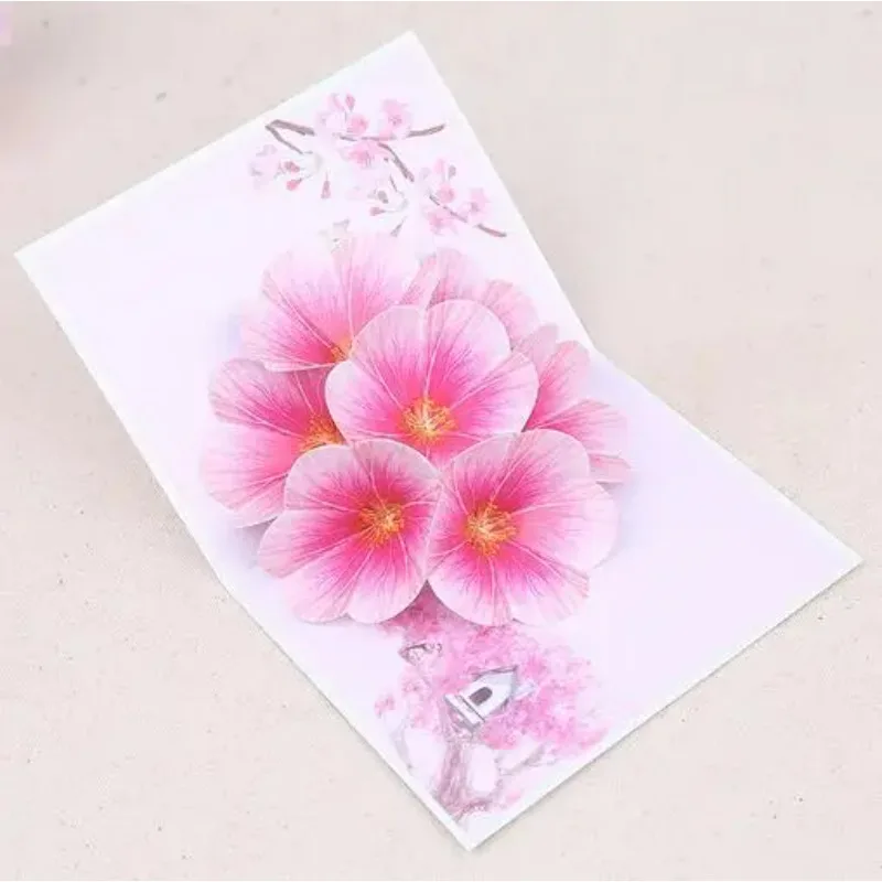 10pcs 3D stereo greeting card peach flower handmade DIY card color printing thank you blessing card
10pcs 3D stereo greeting card peach flower handmade DIY card color printing thank you blessing card