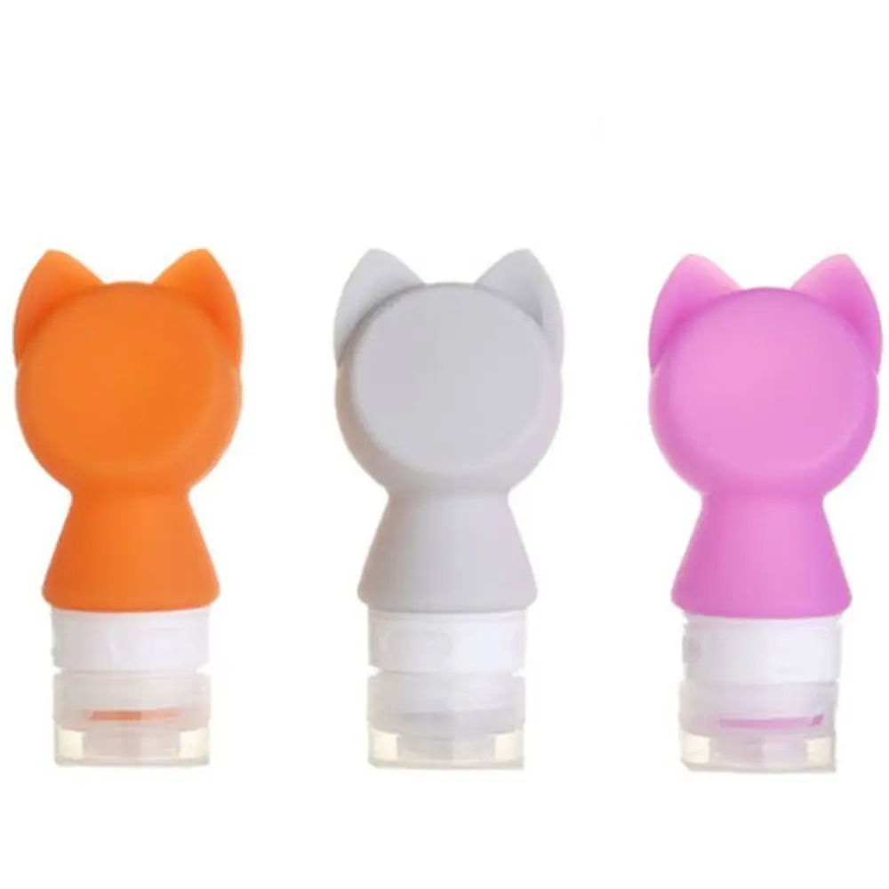 

Empty Lotion Bottle Flip-top Cat Head Creative Cosmetics Dispenser Bottle Leak Proof Refillable Silicone Sub-bottles Women
