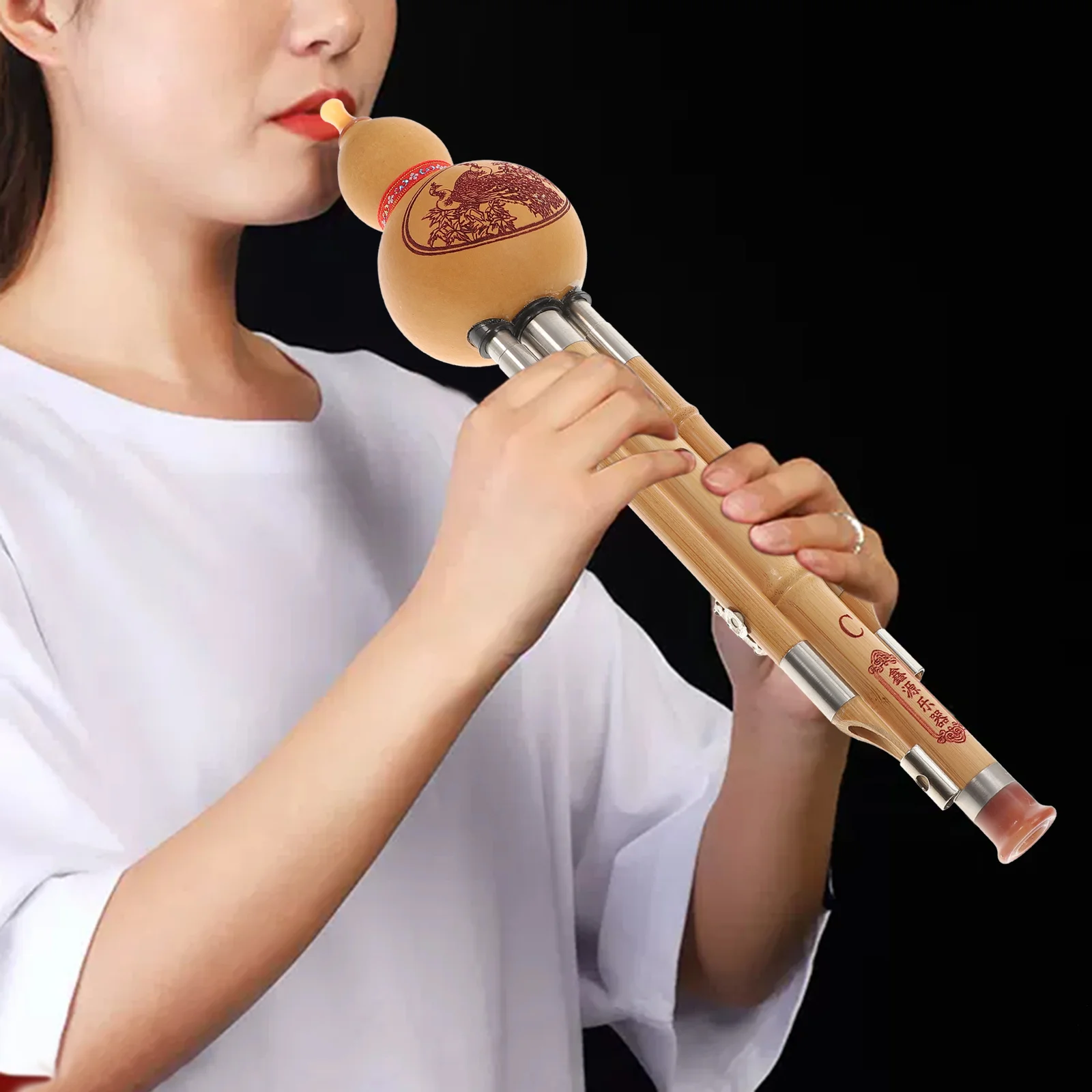 

Hulusi Flute Chinese Cucurbit Musical Gourd Instrument Key Bamboo Handmade Ethnic Flutes Instruments C Folk Bawu Traditional