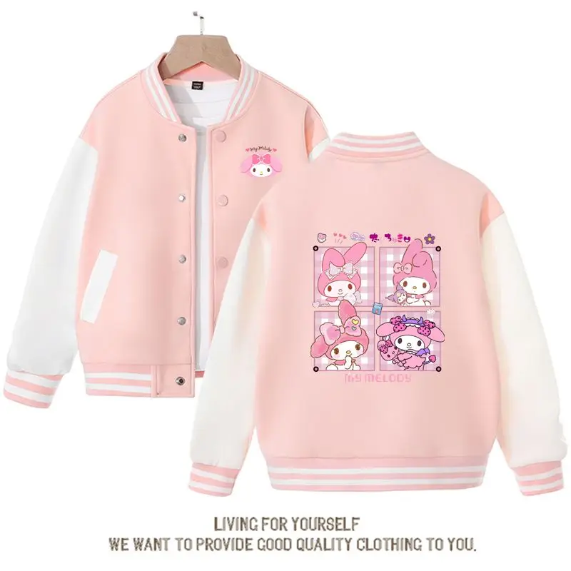 Sanrios Kawaii Anime My Melody Cute Cartoon Jacket Spring Autumn New Children's Loose Sports Baseball Uniform Birthday Gift
Sanrios Kawaii Anime My Melody Cute Cartoon Jacket Spring Autumn New Children's Loose Sports Baseball Uniform Birthday Gift