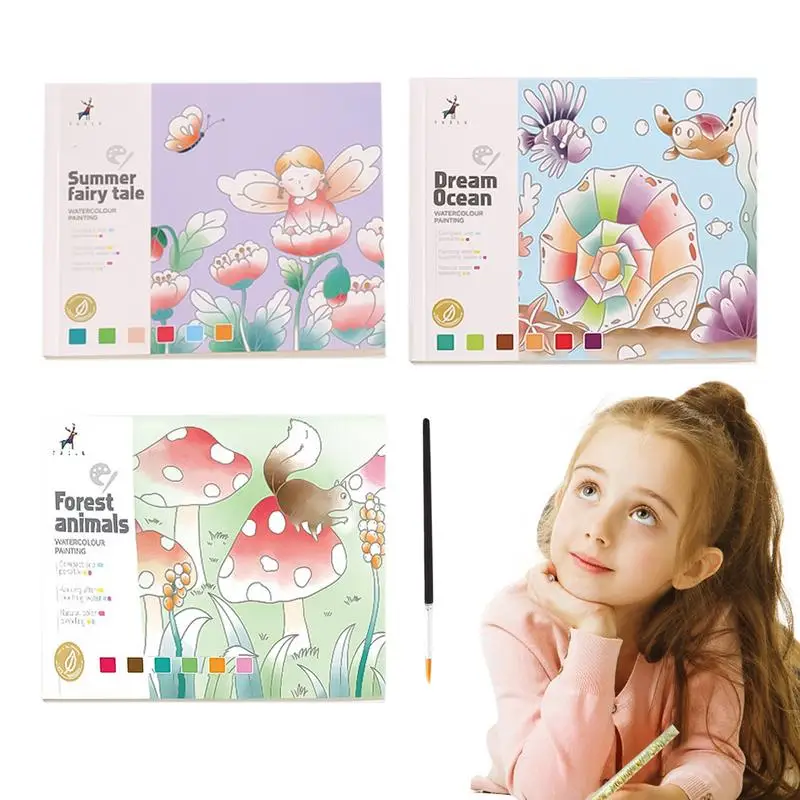 

Drawing Doodle Coloring Book Portable Artistic Painting Book Brushes Included Multifunctional Doodle Book For Artistic