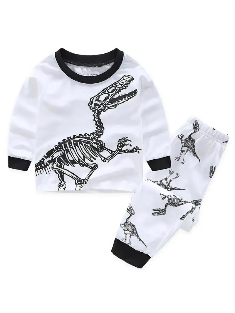 2pcs Boys Casual Carton Dinosaur Printed Pajamas Sets 19 Sa47f87c295a34a09ba9990d2110029dat