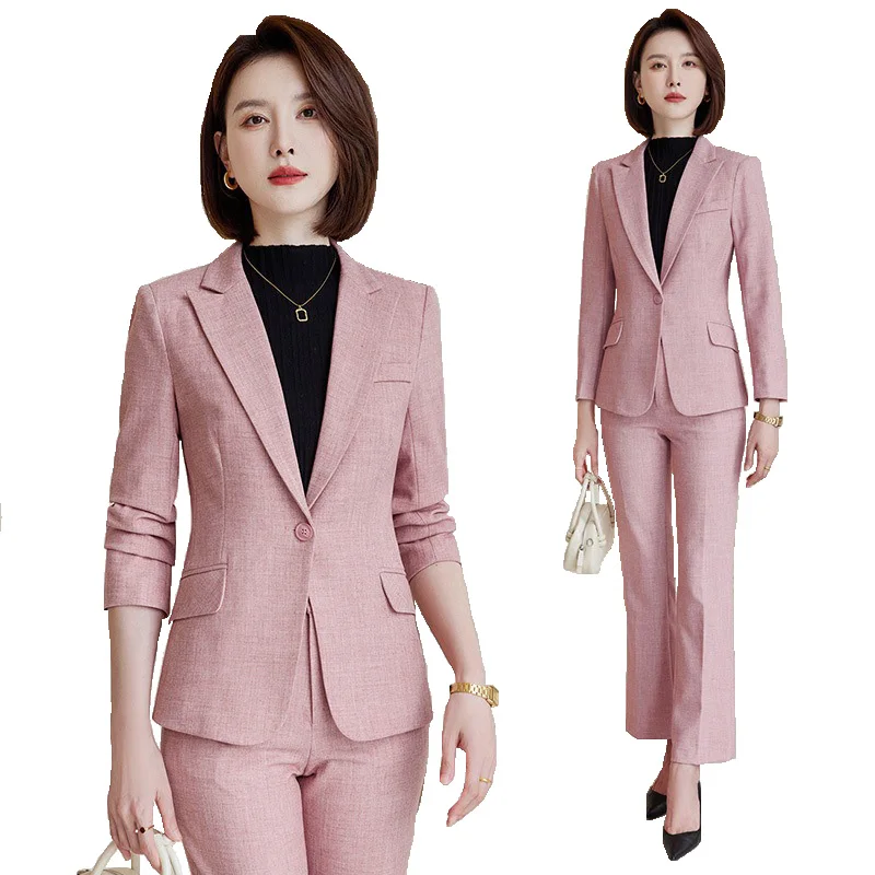 

Formal Women Business Suits Office Work Wear Blazers Femininos Professional Ladies Career Interview Pantsuits Trousers Set