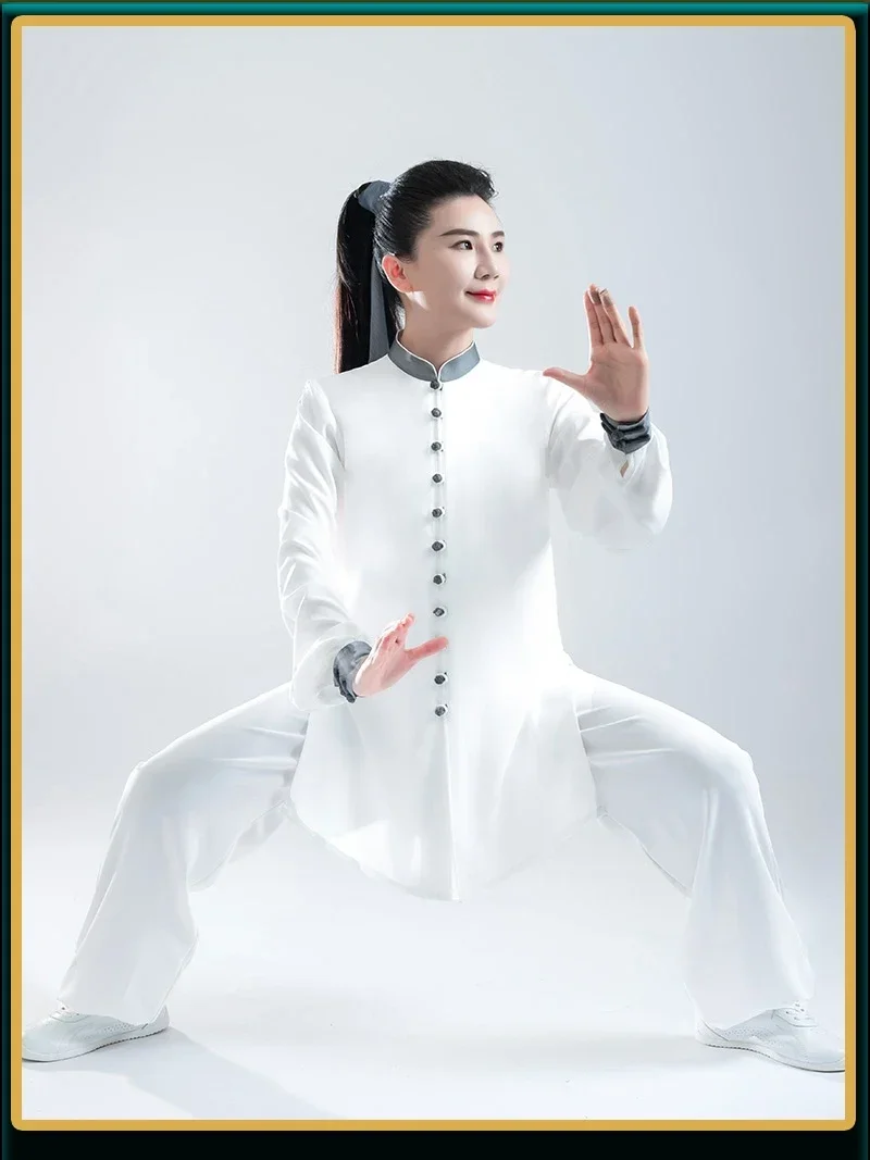 

Martial Art Uniform Kung Fu Dress Wushu Clothing Tai Chi Clothes Women And Men Unisex Kun Master White 2023 New Style