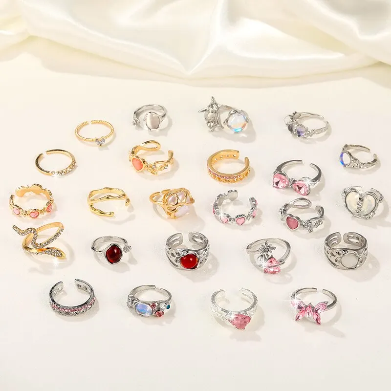 8Pcs/Set Y2K Pink Crystal Heart Ring Vintage Shiny Zircon Opal Love Open Ring for Women K-pop Punk Girl Party Jewelry Gifts 1 Mallzona Sa4833eeff93349578ff5610860434ffbg 8Pcs/Set Y2K Pink Crystal Heart Ring Vintage Shiny Zircon Opal Love Open Ring for Women K-pop Punk Girl Party Jewelry Gifts Mallzona