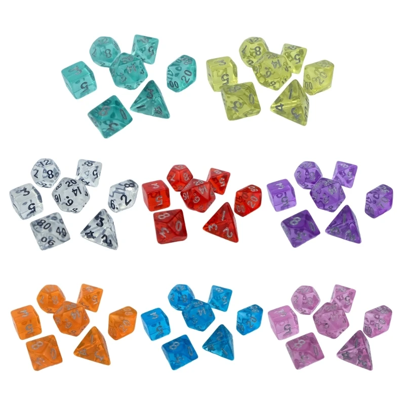 

Small Multi-Sided Acrylic Dices Set Portable Mini Polyhedral Dices Tiny Mini Role Playing Table Game Dices for Men Women