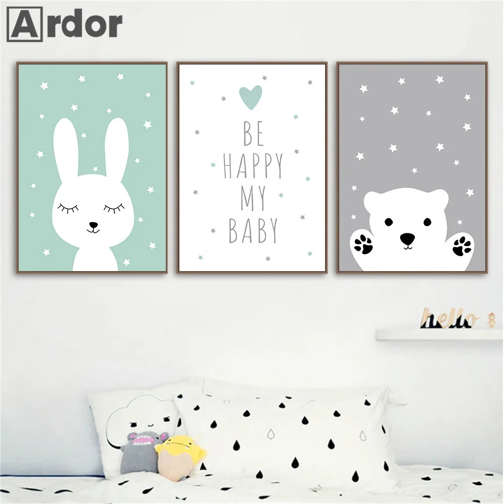Be Happy My Baby Poster Cartoon Rabbit Bear Wall Art Print Painting Nursery Prints Child Nordic Wall Pictures Kids Room Decor
Be Happy My Baby Poster Cartoon Rabbit Bear Wall Art Print Painting Nursery Prints Child Nordic Wall Pictures Kids Room Decor