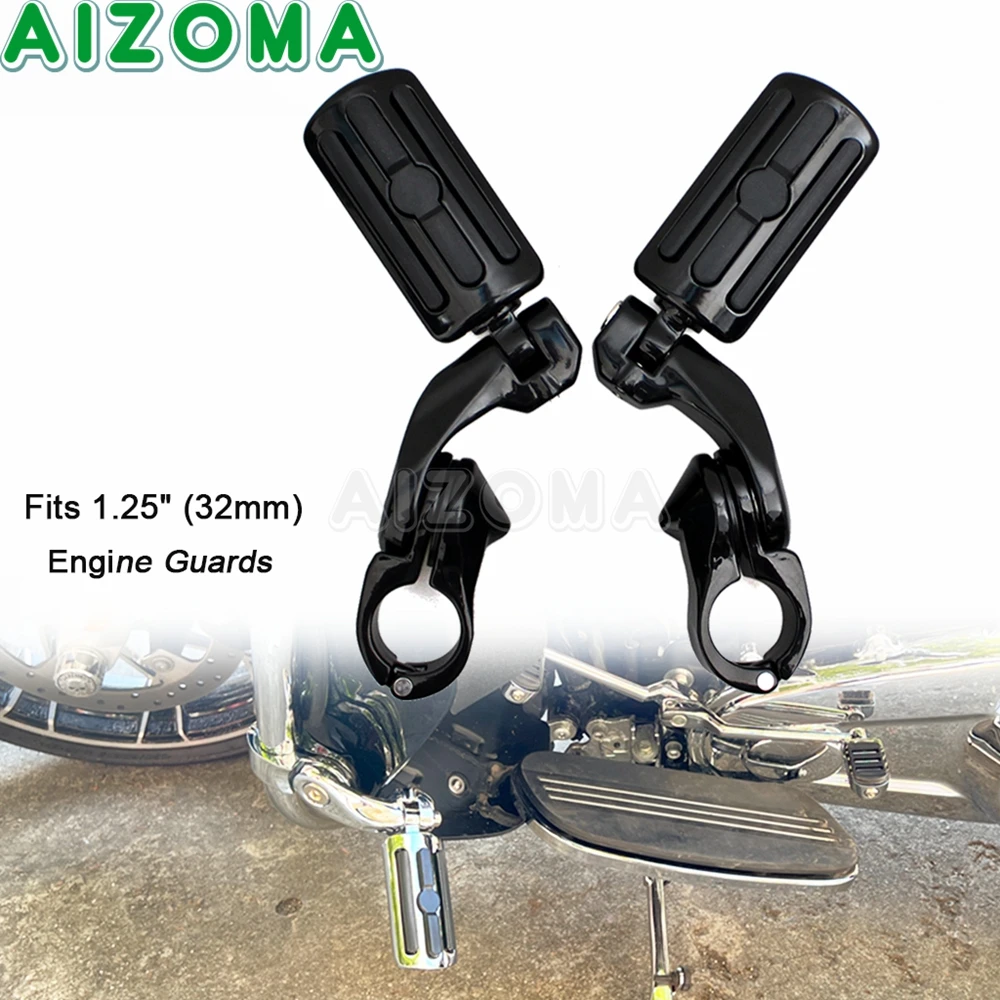Black Highway Footpeg 1.25" 32mm Engine Tube Foot Pegs Rest Motorcycle 1-1/4" Clamp Mount Footrests for Harley Street Glide 
Black Highway Footpeg 1.25" 32mm Engine Tube Foot Pegs Rest Motorcycle 1-1/4" Clamp Mount Footrests for Harley Street Glide