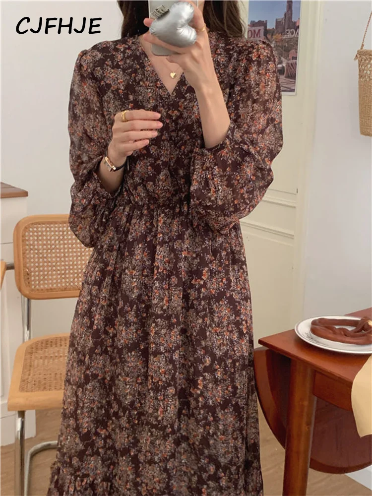 CJFHJE New Women's Solid Color Printed Dress Summer Korean Elegant Sweet Long Sleeve Lady Dresses Fashion V-neck Chiffon Dress
CJFHJE New Women's Solid Color Printed Dress Summer Korean Elegant Sweet Long Sleeve Lady Dresses Fashion V-neck Chiffon Dress