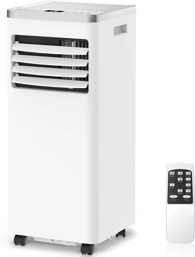 

ZAFRO-Portable Air Conditioner Cools, Built-in Cool, Dry, Fan Modes, White, 10,000 BTU, Up to 450 Sq.ft