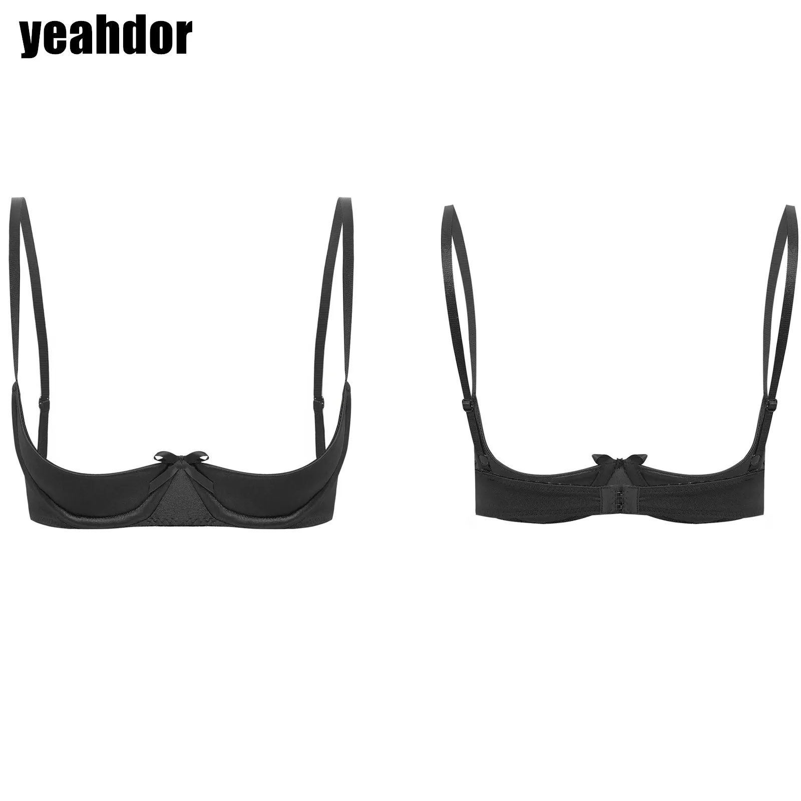 Womens Sexy Satin Bra Lingerie Adjustable Spaghetti Straps Underwire Half Cup Bow Push Up Balconette Bra Underwear
Womens Sexy Satin Bra Lingerie Adjustable Spaghetti Straps Underwire Half Cup Bow Push Up Balconette Bra Underwear