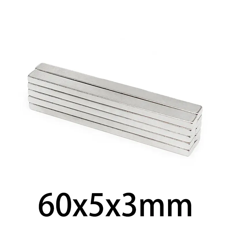 

2/5/10/20/50PCS 60*5*3mm Block Strong Powerful Magnets Sheet N35 Rectangular Rare Earth Neodymium Magnet 60x5x3mm Magnetic