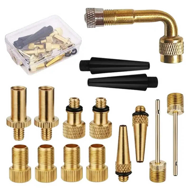 

Bike Tire Valve Adapters DV AV SV Tire Valve Inflator Adapters Set Ball Pump Needle Inflation Devices For Bike Tire Air Compress