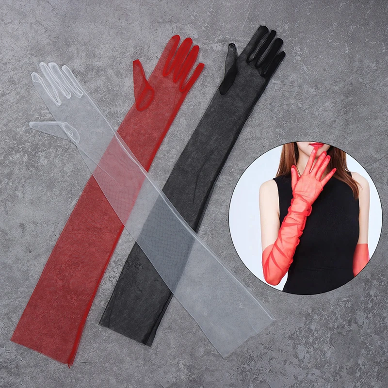 70cm Long Lace Sheer Tulle Gloves Ultra Thin Full Finger Mittens for Women Mesh Elbow Wedding Bride Gloves Halloween Accessory
70cm Long Lace Sheer Tulle Gloves Ultra Thin Full Finger Mittens for Women Mesh Elbow Wedding Bride Gloves Halloween Accessory