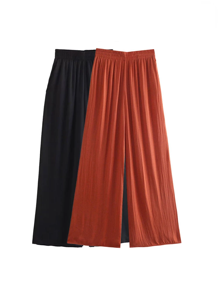 TRAF Women Fashion Front Pockets Flowing Wide Leg Pants Vintage High Waist with Elastic Waistband Female Casual Trousers Mujer
TRAF Women Fashion Front Pockets Flowing Wide Leg Pants Vintage High Waist with Elastic Waistband Female Casual Trousers Mujer