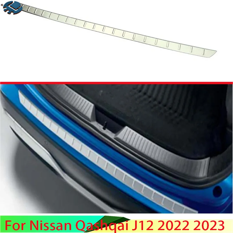 

For Nissan Qashqai J12 2022 2023 Stainless steel rear bumper protection window sill outside trunks decorative plate pedal