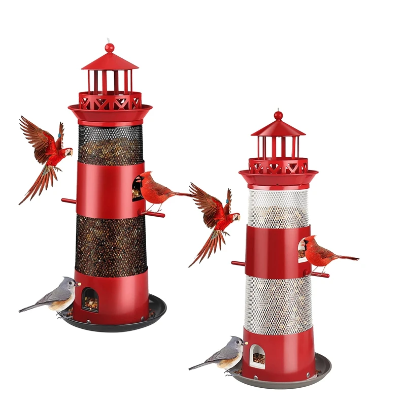 

New Bird Feeders For Outdoors Hanging, Squirrel Proof Wild Bird Feeder For Outside, Metal Bird Seed Feeder For Birds