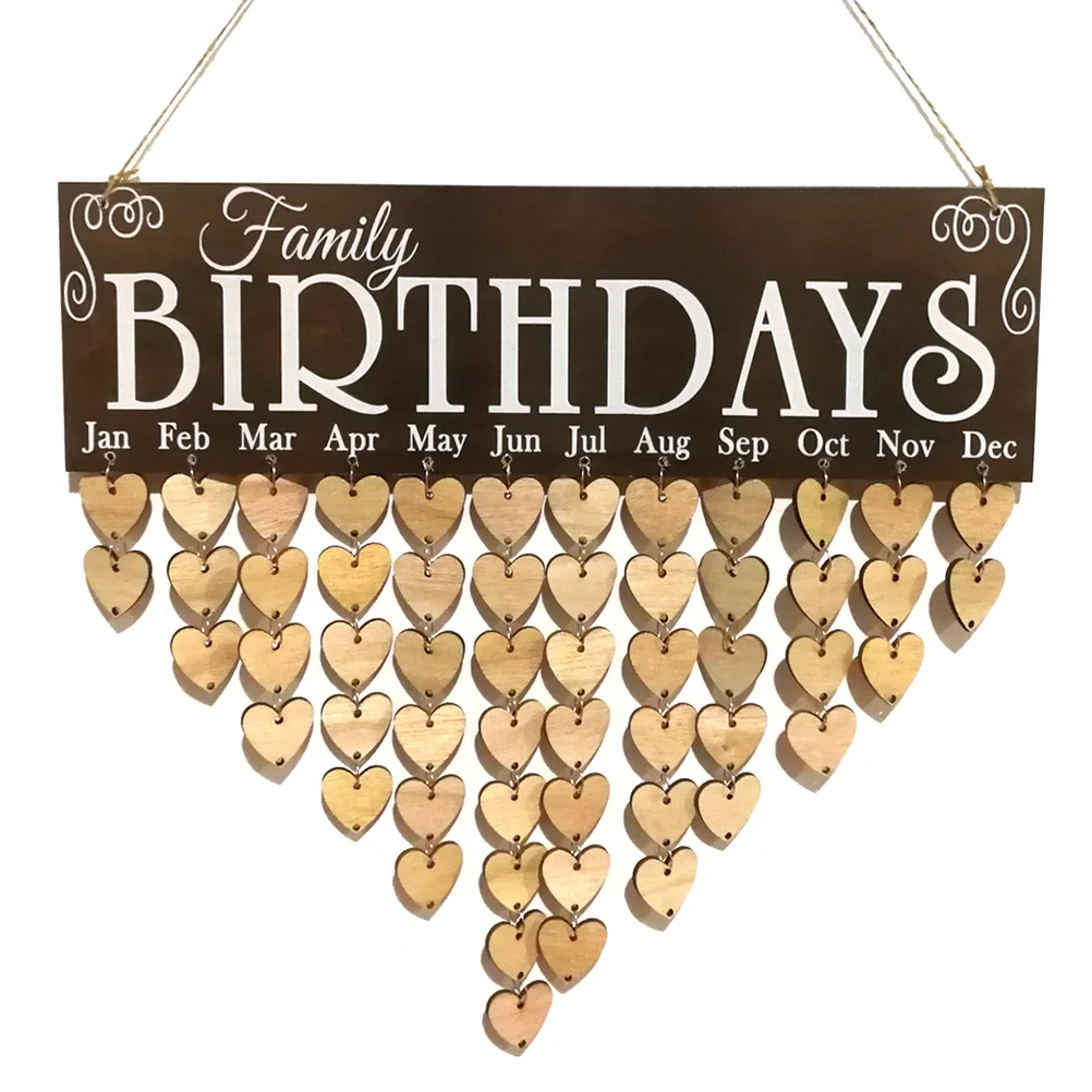 

Настенный календарь, деревянная доска для семейного дня рождения, деревянный календарь, календарь на день рождения, напоминание для офиса