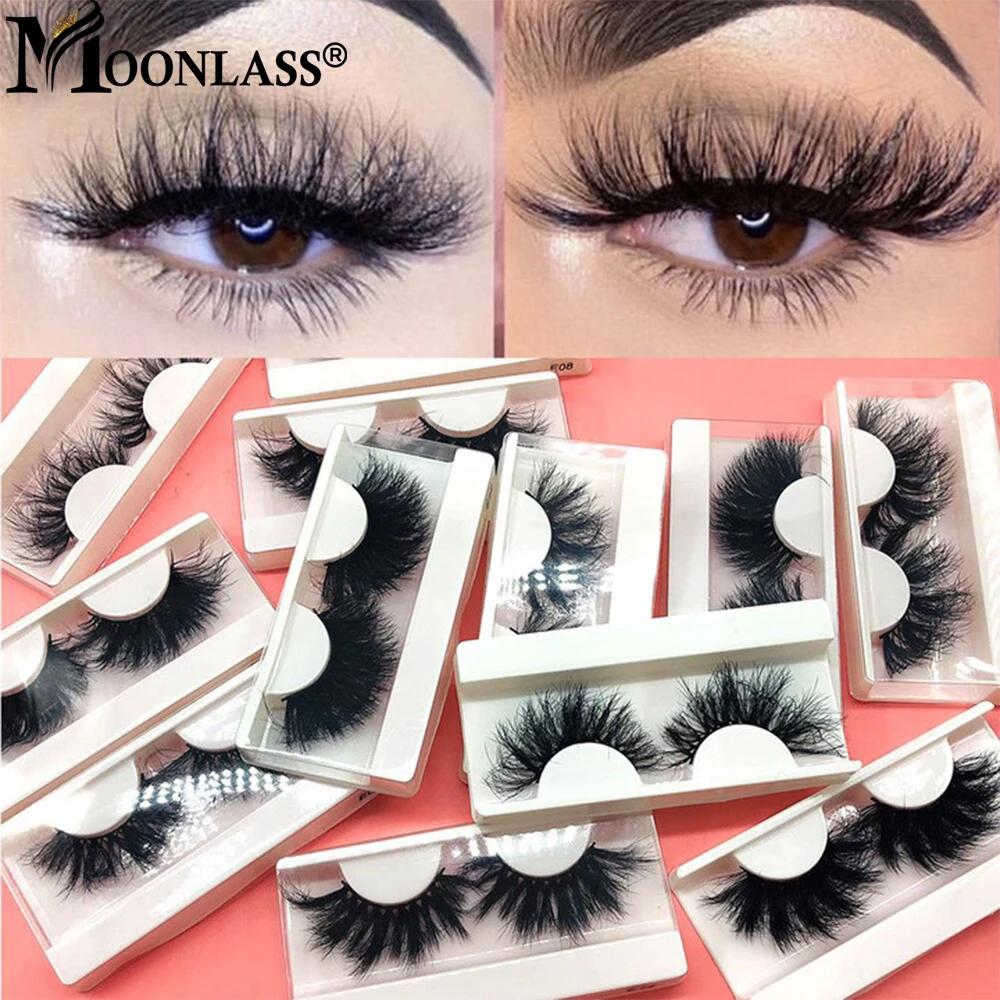 

10/50/100 Pairs 22-25mm Messy Fluffy Mink Lashes Extension 5D Handmade Dramatic Wispy False Eyelashes Boxes Package Bulk Makeup