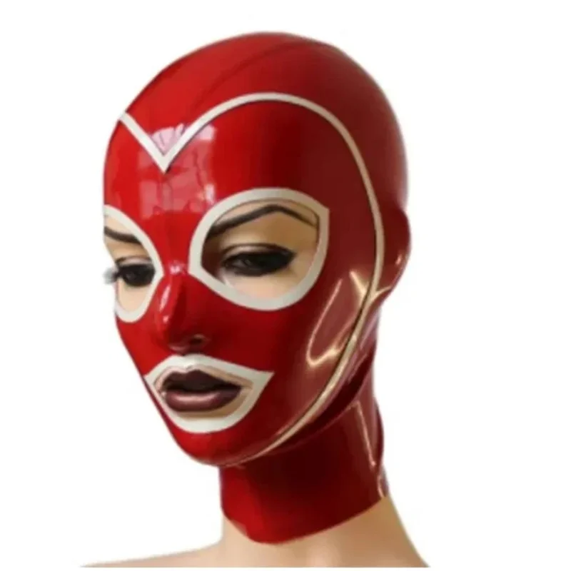Latex Hood Open Eyes and Mouth Red with White Rubber Mask for Women Catsuit Club Wear Halloween Cosplay Costume
Latex Hood Open Eyes and Mouth Red with White Rubber Mask for Women Catsuit Club Wear Halloween Cosplay Costume