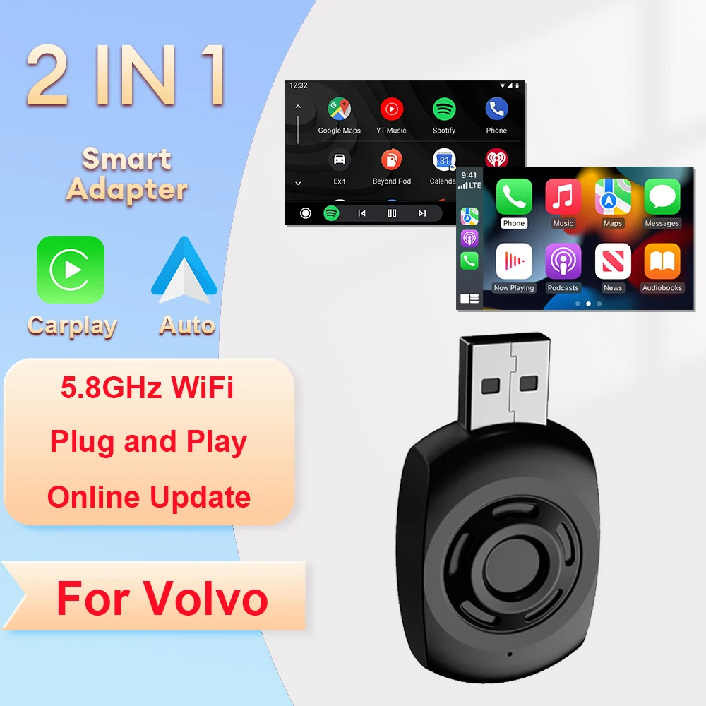 Беспроводной адаптер для автомобиля Acodo, Android, 2 в 1, AI Box, автомобильный проводной и беспроводной USB для Volvo XC40 XC60 XC90 S60 S90 V40 V60 V90
Беспроводной адаптер для автомобиля Acodo, Android, 2 в 1, AI Box, автомобильный проводной и беспроводной USB для Volvo XC40 XC60 XC90 S60 S90 V40 V60 V90