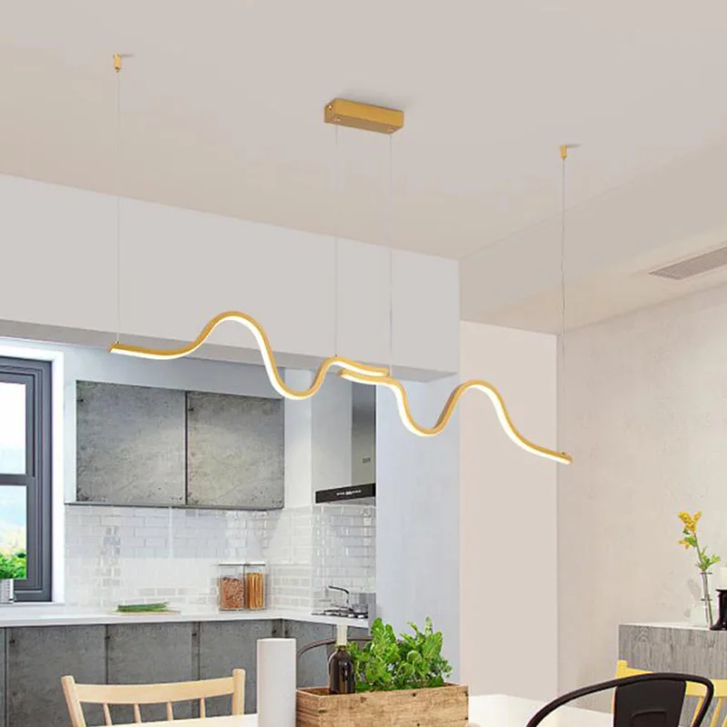 

Modern Led Pendant Lights Black gold Kitchen Island Fixtures Bedroom Table Dining Room Hanging Lamp Lampshade Home Chandeliers