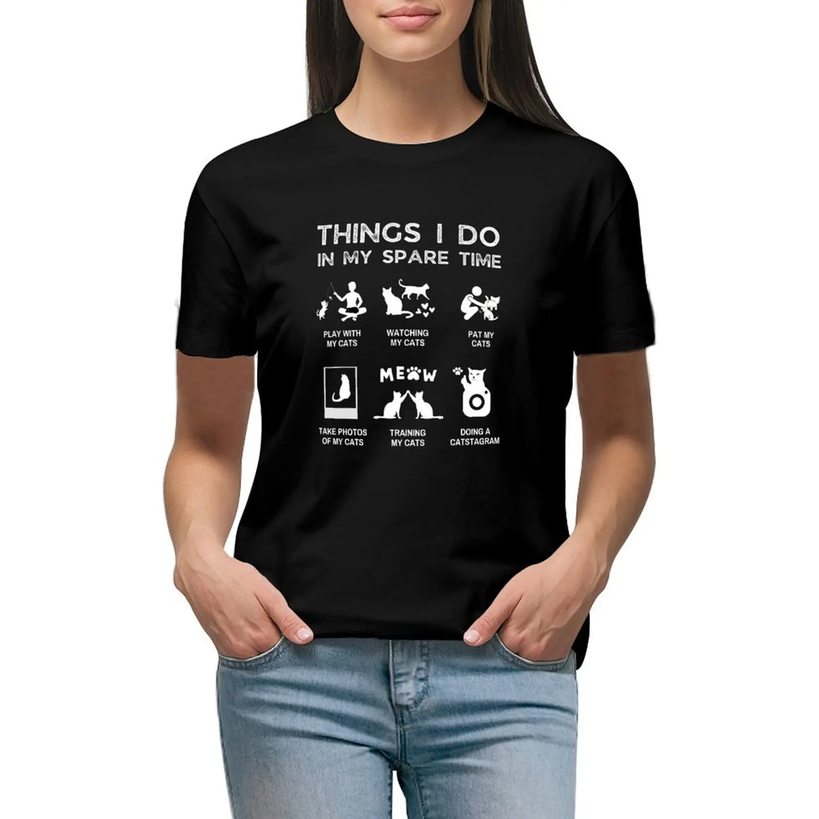 Things I Do In My Spare Time - Funny Gifts for Cat Lovers T-shirt funny Women's tops
Things I Do In My Spare Time - Funny Gifts for Cat Lovers T-shirt funny Women's tops