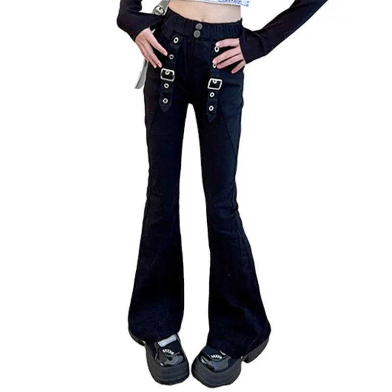 New Summer Teenage Girls High Waist Flare Pants with Button Fashion Streetwear Child Solid Color Slim Boot Cut Elastic Trousers 
New Summer Teenage Girls High Waist Flare Pants with Button Fashion Streetwear Child Solid Color Slim Boot Cut Elastic Trousers