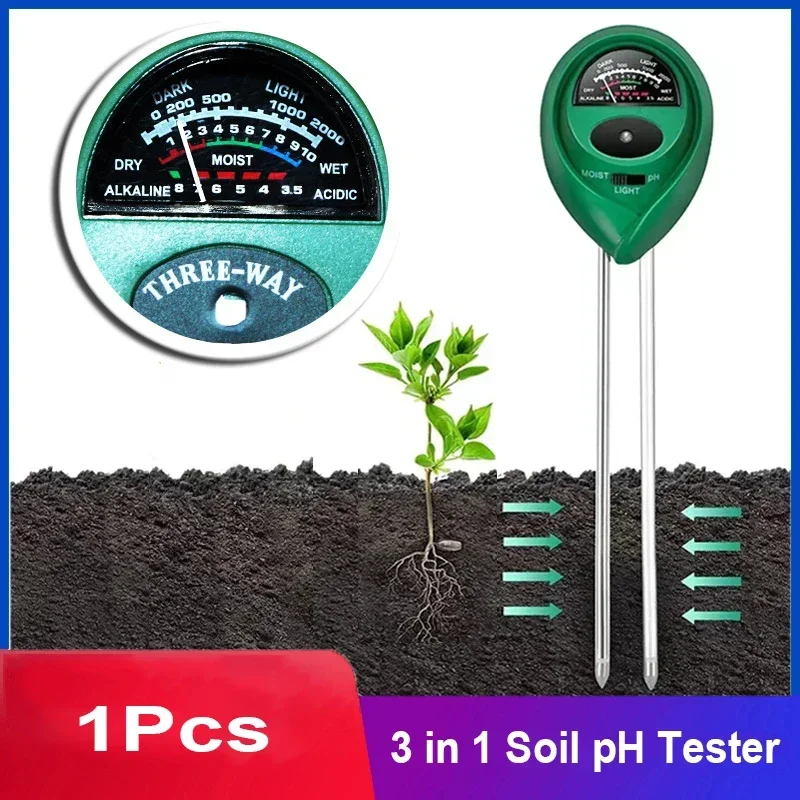 

3 in 1 Soil PH Tester Meter Sunlight PH Tester Plants Acidity Humidity PH Garden Flowers Soil Moisture Sensor Meter Monitor