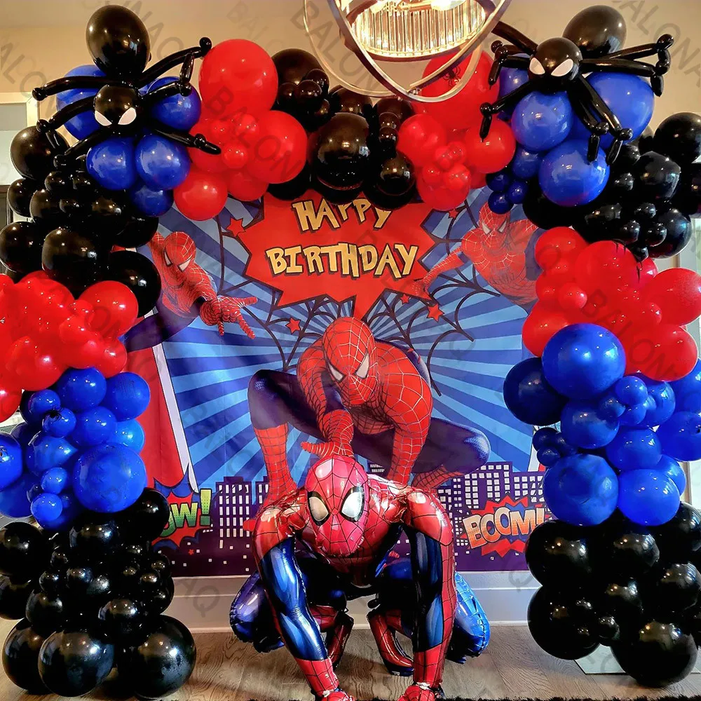 

1set Spiderman Foil Balloon Arch Garland Kit Superhero Air Globos Birthday Party Baby Shower Decoration Boys Toy Gift